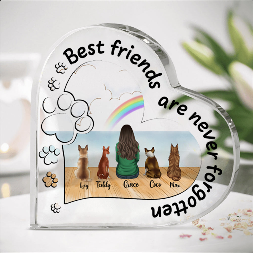 Once by side, forever in my heart - Personalized heart acrylic plaque