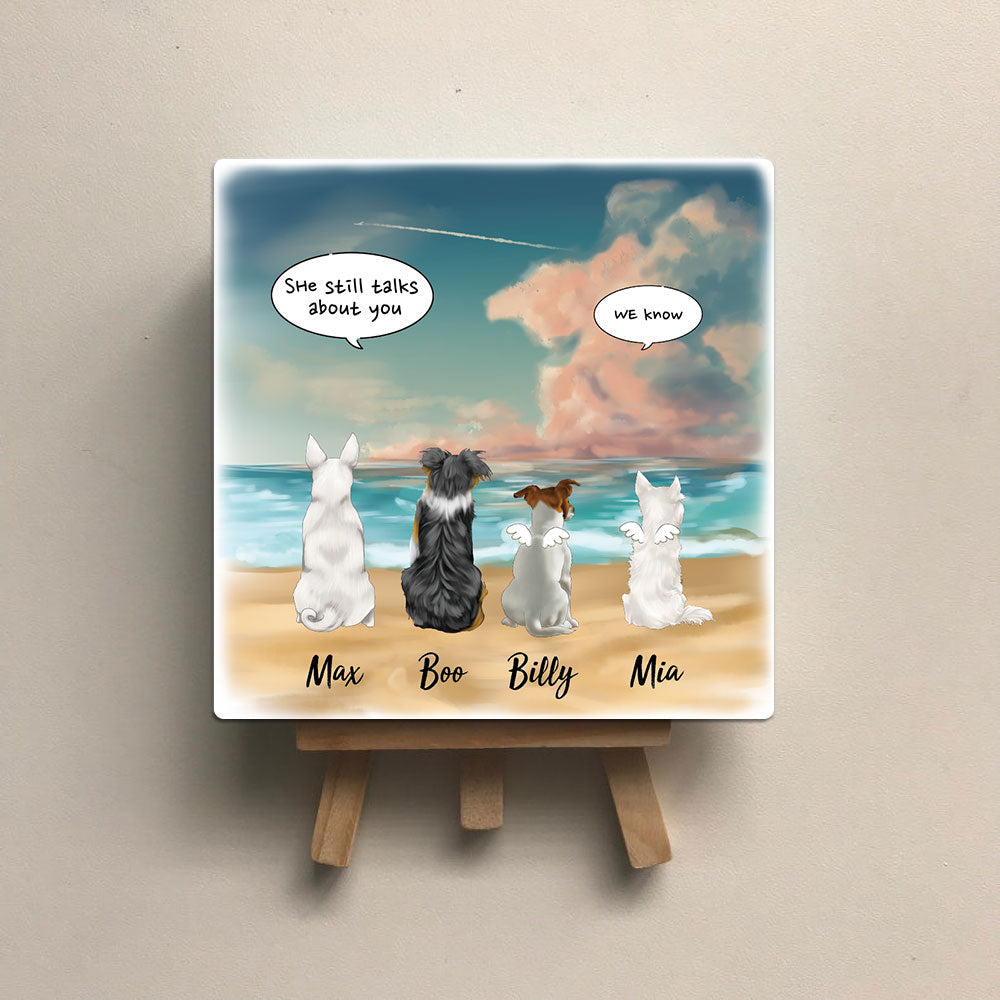 Personalized Pet Memorial Square Stone Album-Dog Cat Loss Gifts-Pet Bereavement Gift-DOG & CAT-Rosy cloud - Jonxifon