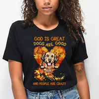 Thumbnail for God Is Great Dogs Are Good Fall Vibe T-shirt/ Hoodie CustomCat