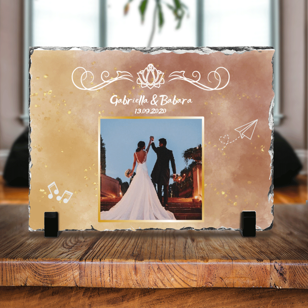 Wedding Couple Blessed Slate Photo - Memorial Photo Gift For Couple - Jonxifon