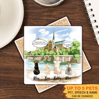 Thumbnail for Personalized Pet Memorial Square Stone Coasters-Dog Cat Loss Gifts-Pet Bereavement Gift-DOG & CAT-Notre-Dame de Paris - Jonxifon