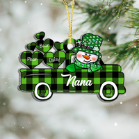 Thumbnail for Personalized Christmas Truck Heart Grandkids Printed Acrylic Ornament, Christmas Gift For Grandma