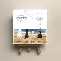 Thumbnail for Personalized Pet Memorial Square Stone Album-Dog Cat Loss Gifts-Pet Bereavement Gift-DOG & CAT-Beach - Jonxifon