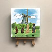 Thumbnail for Personalized Pet Memorial Square Stone Album-Dog Cat Loss Gifts-Pet Bereavement Gift-DOG & CAT-Windmills - Jonxifon