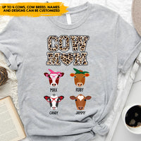 Thumbnail for Cow Mom Leopard Pattern - Personalized Custom T-shirts, Gifts for Cow Lovers, Cattle Farmer