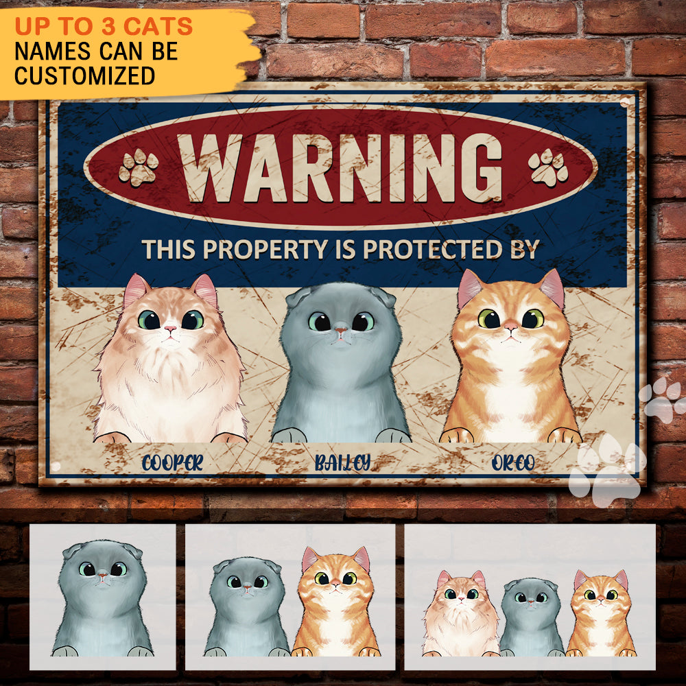 Warning- Funny Metal Sign For Cat Owner's Home - Jonxifon