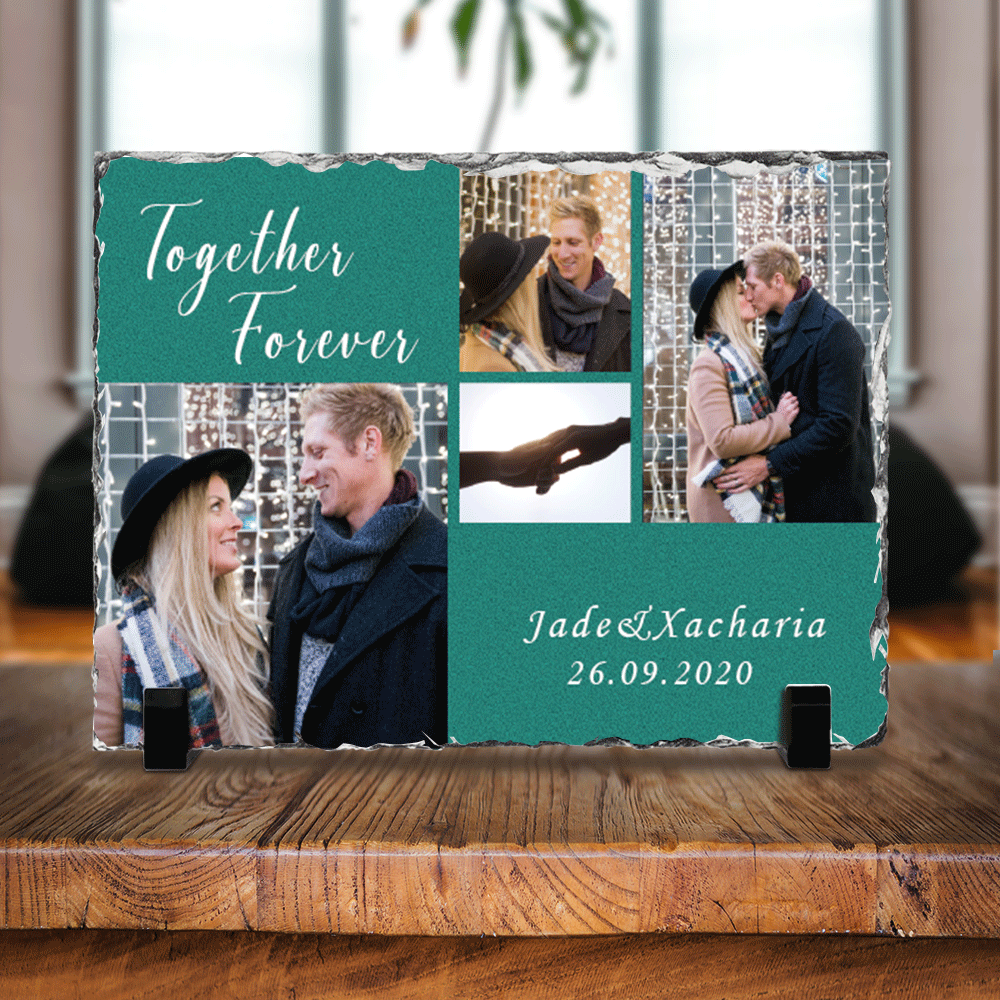 Together Forever Couple Blessed Slate Photo - Memorial  Gift - Jonxifon