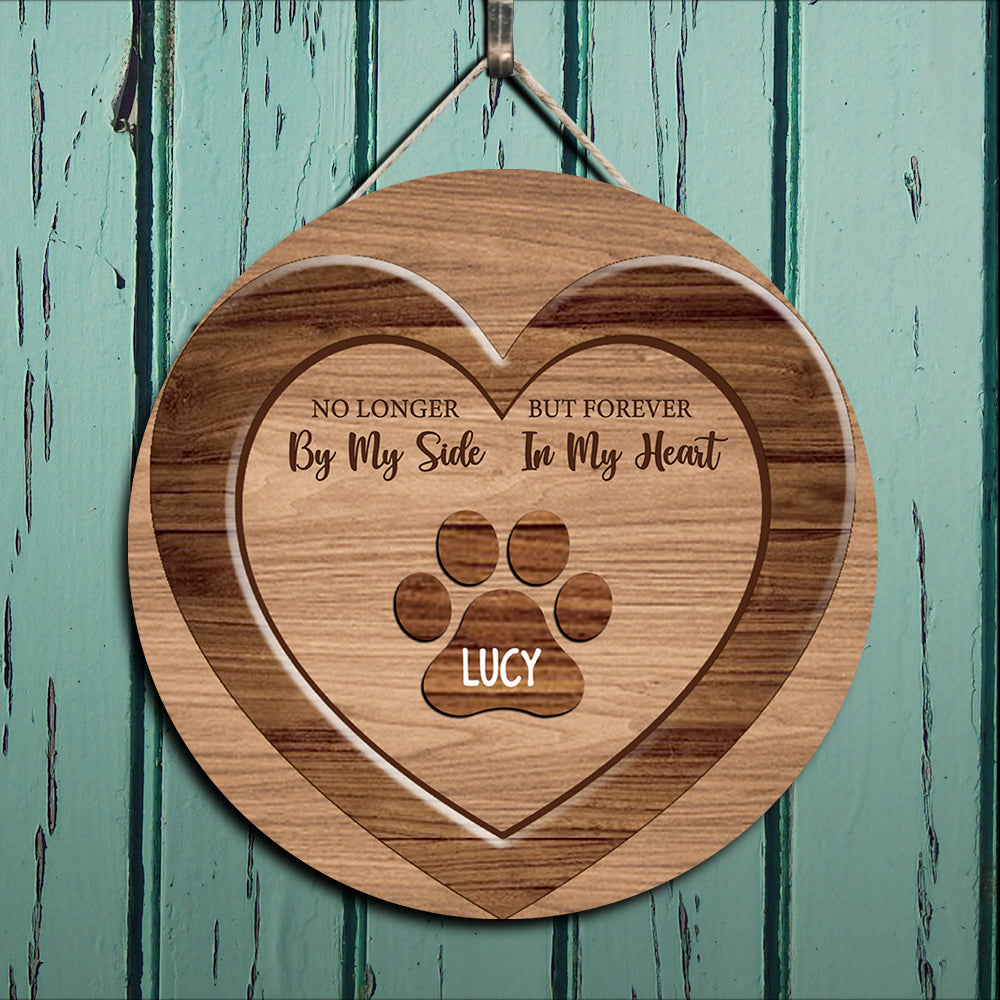 Forever In Our Heart - Personalized Round Wooden Door Sign - Jonxifon