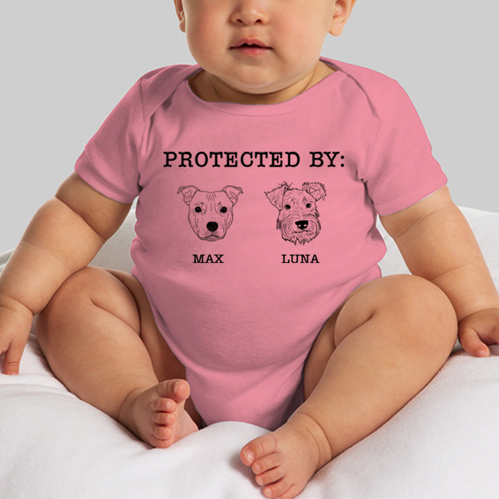 This baby is protected by dogs - Personalized Baby Onesie