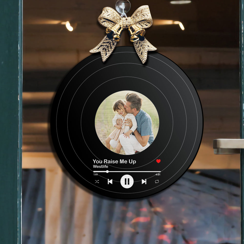 Father's day Personalized Record - Personalized Round Wooden Door