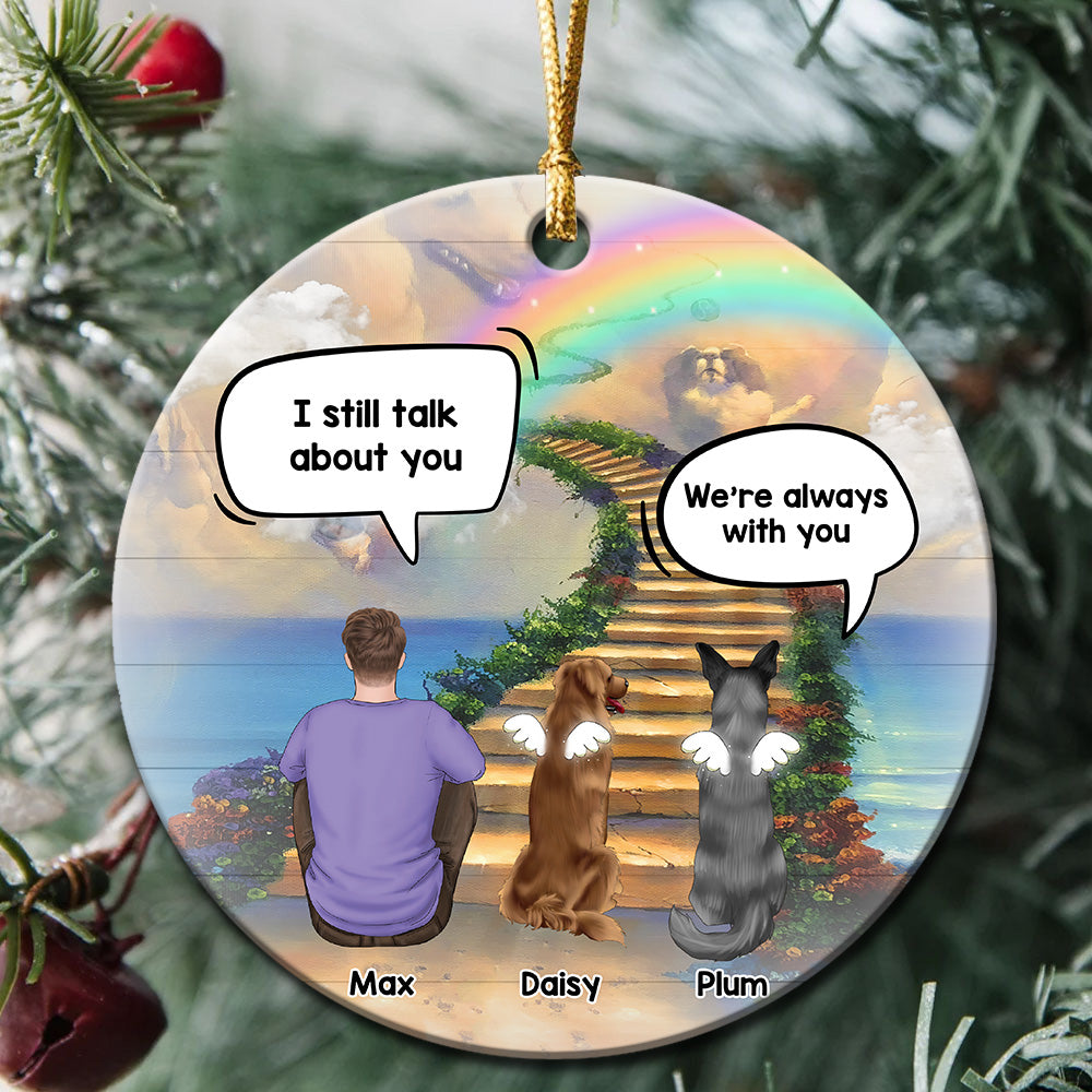 Personalized I Still Talk About You Memorial Dog Loss Of Pet Ceramic Christmas Ornament CHI-YEN