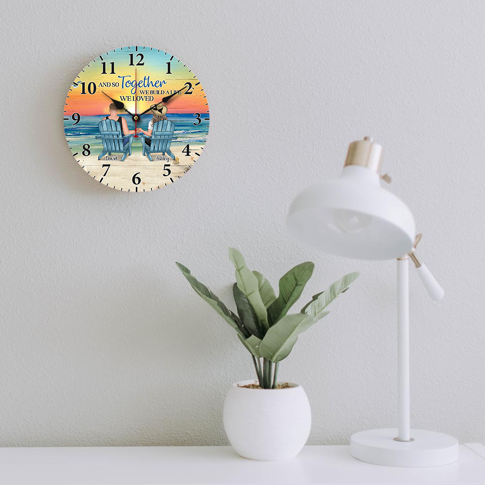 Personalized You & Me We Got This Couple Wooden Clock, Anniversary Gift For Couple