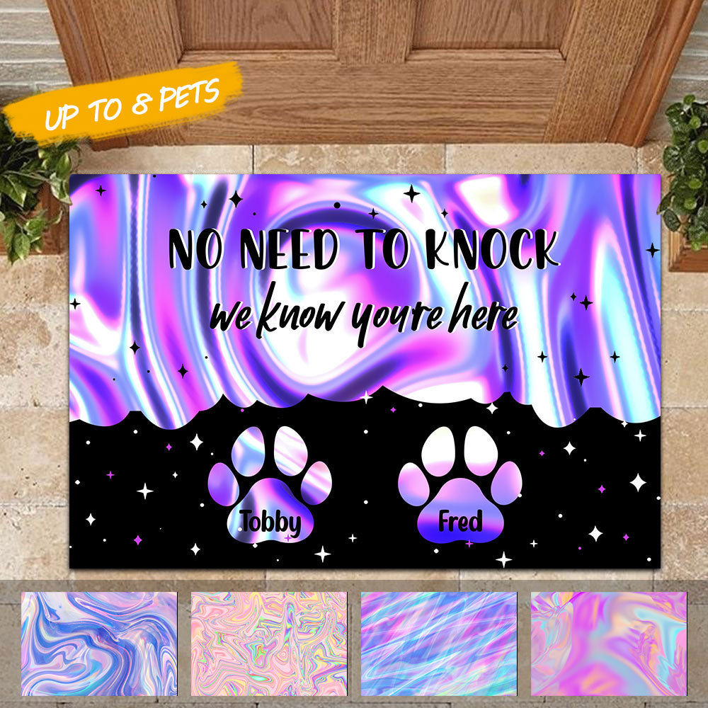 Hologram Pawprints Pets Personalized Doormat - Jonxifon