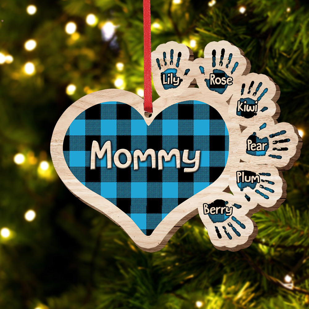 Gift For Grandma Hands Christmas Wood Ornament, Customized Holiday Ornament CHI-YEN