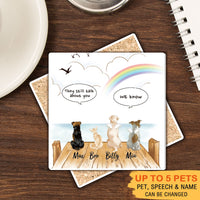 Thumbnail for Personalized Pet Memorial Square Stone Coasters-Dog Cat Loss Gifts-Pet Bereavement Gift-DOG & CAT-Wooden Dock - Jonxifon