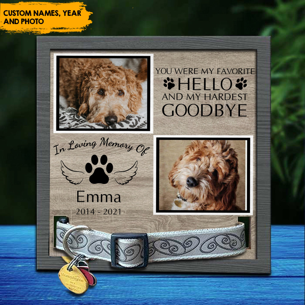 Two Photos Pet memorial Pet Loss - Pet Collar Holder