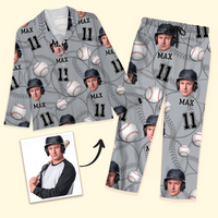 Thumbnail for Personalized Upload Photo Custom Face Baseball Sport Pajamas, Gift For Baseball Lover CHI-YEN