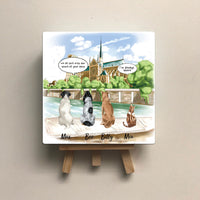 Thumbnail for Personalized Pet Memorial Square Stone Album-Dog Cat Loss Gifts-Pet Bereavement Gift-DOG & CAT-Notre-Dame de Paris - Jonxifon