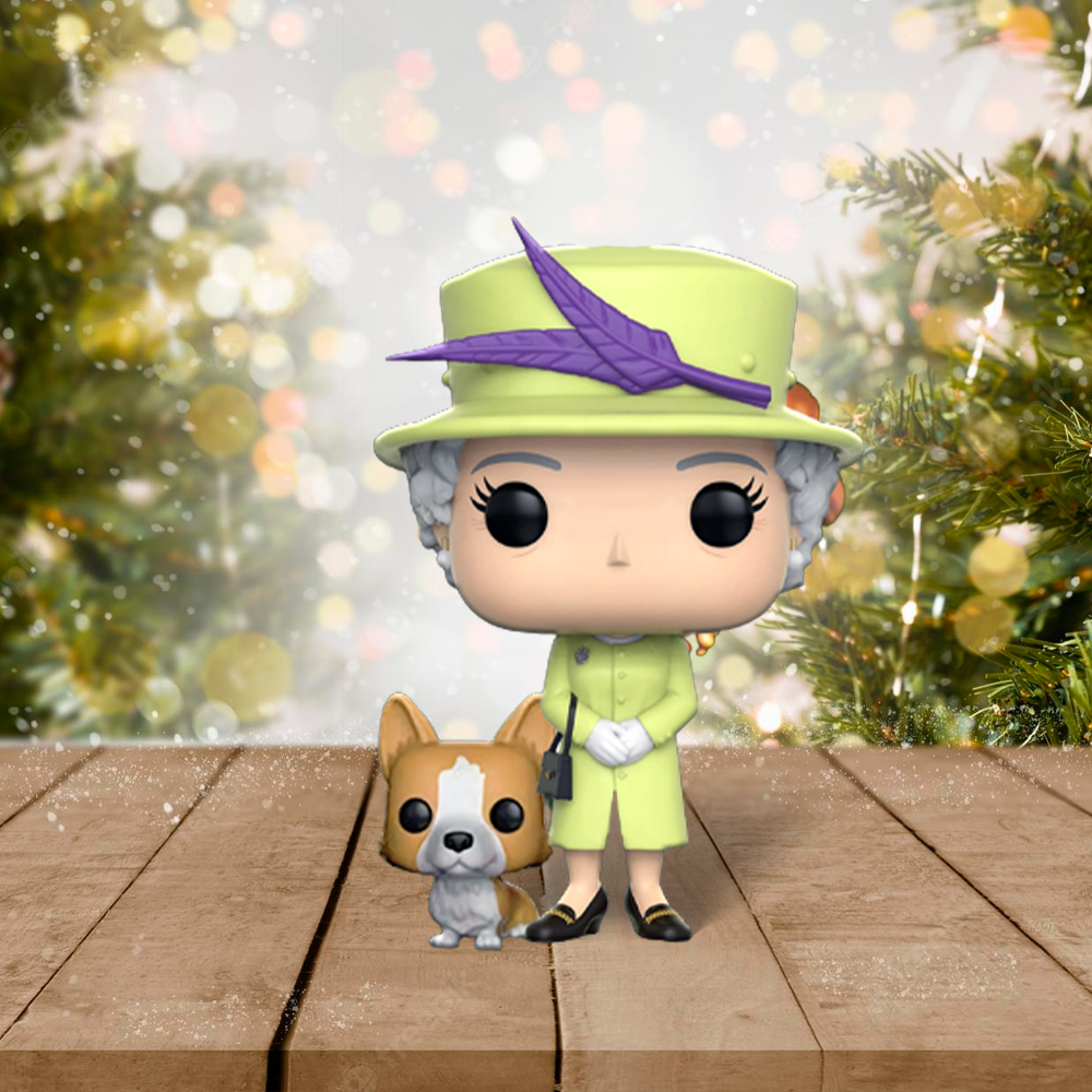 Queen Elizabeth II with Corgi - Christmas Table Ornament