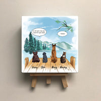 Thumbnail for Personalized Pet Memorial Square Stone Album-Dog Cat Loss Gifts-Pet Bereavement Gift-DOG & CAT-Lake - Jonxifon