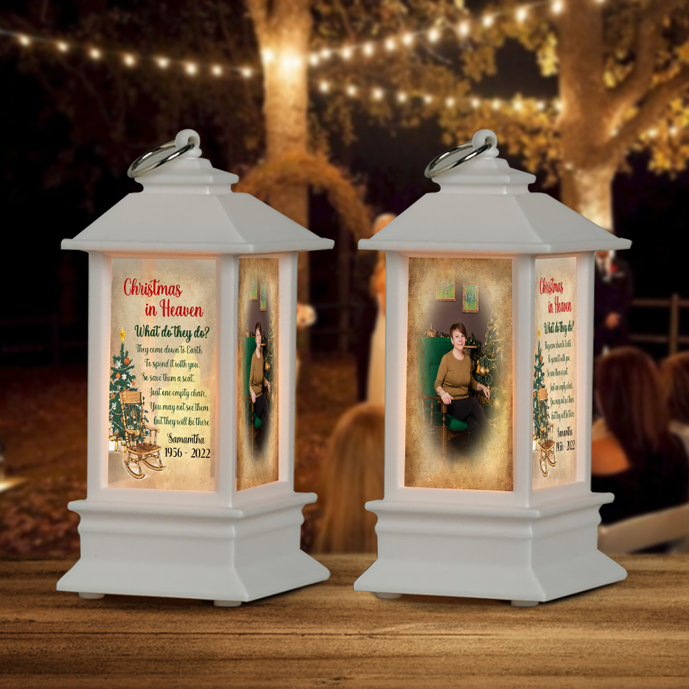 Custom Christmas In Heaven Photo Memorial Lantern, Sympathy Gift YHN-YEN