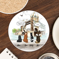 Thumbnail for Personalized Pet Memorial Circle Stone Coasters-Dog Cat Loss Gifts-Pet Bereavement Gift-DOG & CAT-London Bridge - Jonxifon