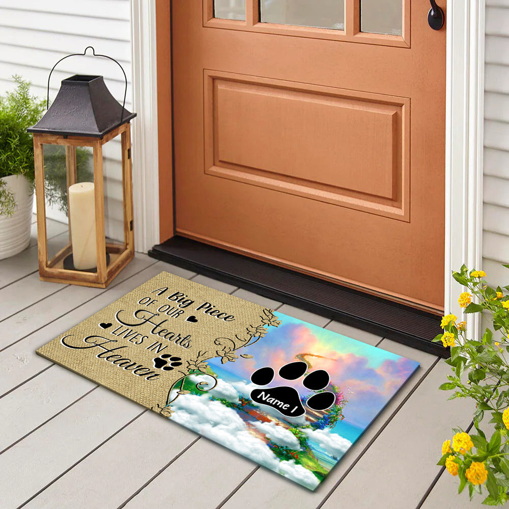 A Little Bit Of Heaven - Personalized Doormat, Memorial Gift For Dog, Cat Lovers - Jonxifon