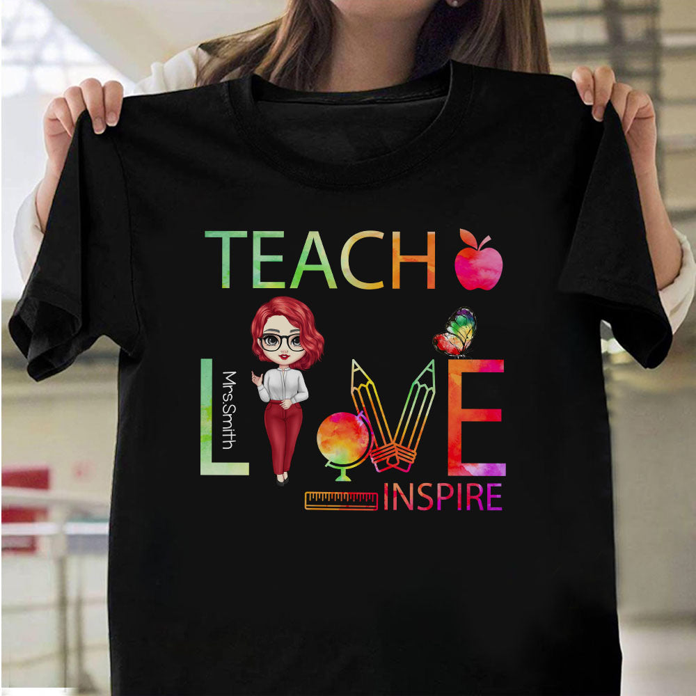 Teach Love Inspire Teacher Tshirt, Custom Gift for Back To School 2022