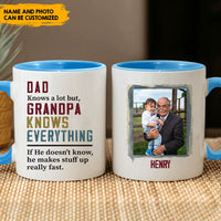 Thumbnail for Dads Know A Lot But Grandpa Knows Everything Customized Grandpa Photo With Name Personalized Mug