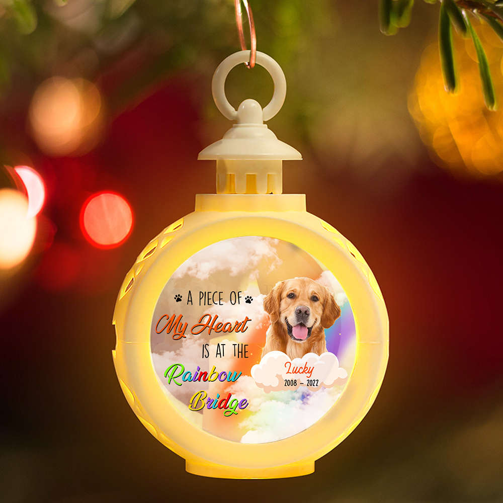 I Wish The Rainbow Bridge Dog Cat LED Light Ornament, Memorial Gift