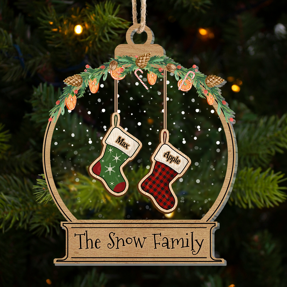 Personalized Christmas Stocking Family Member Gift Printed Acrylic Ornament, Customized Holiday Ornament CHI-YEN