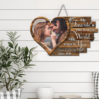 Thumbnail for Personalized My Favorite Place Is Next To You Couple Wood Sign, Valentine's Day Gift For Couple CHI-YEN