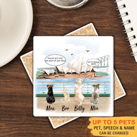 Thumbnail for Personalized Pet Memorial Square Stone Coasters-Dog Cat Loss Gifts-Pet Bereavement Gift-DOG & CAT-Opera House - Jonxifon