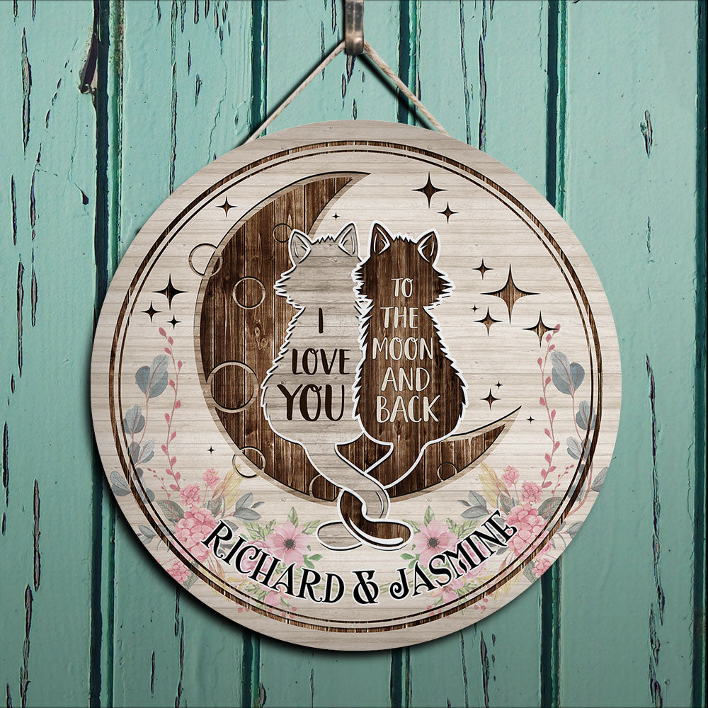 I Love You To The Moon And Back, Wood Circle Sign For Home Decor - Jonxifon