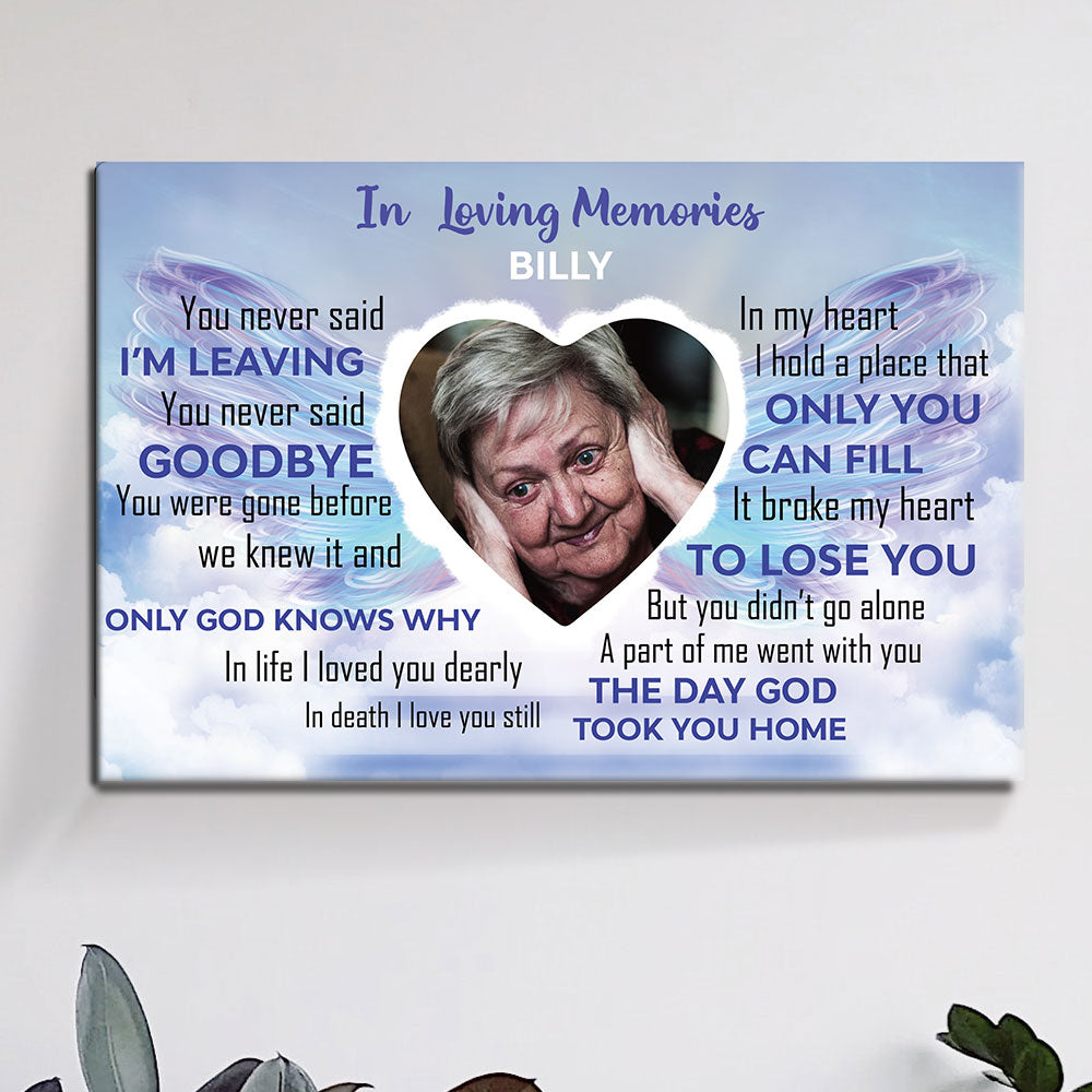 In Loving Memories Gift, Memorial Personalized Canvas Wall Art - Jonxifon