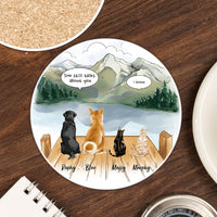 Thumbnail for Personalized Pet Memorial Circle Stone Coasters-Dog Cat Loss Gifts-Pet Bereavement Gift-DOG & CAT-Mountain - Jonxifon