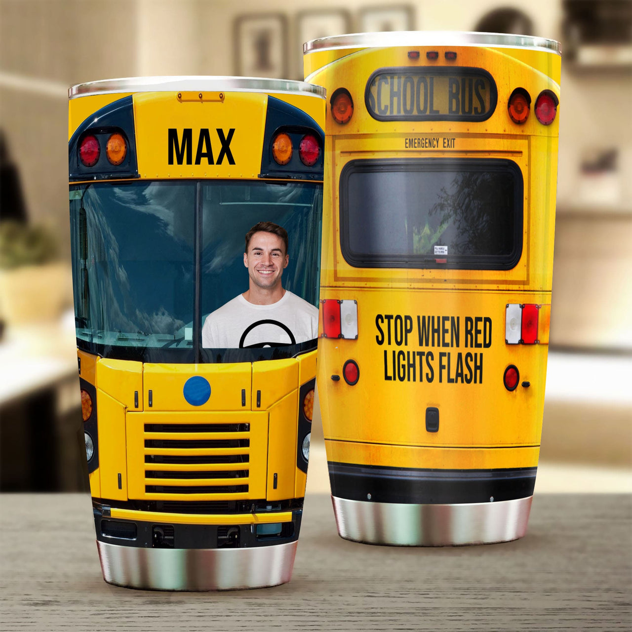 Custom Photo Bus Driver Tumbler, Gift For Bus Driver