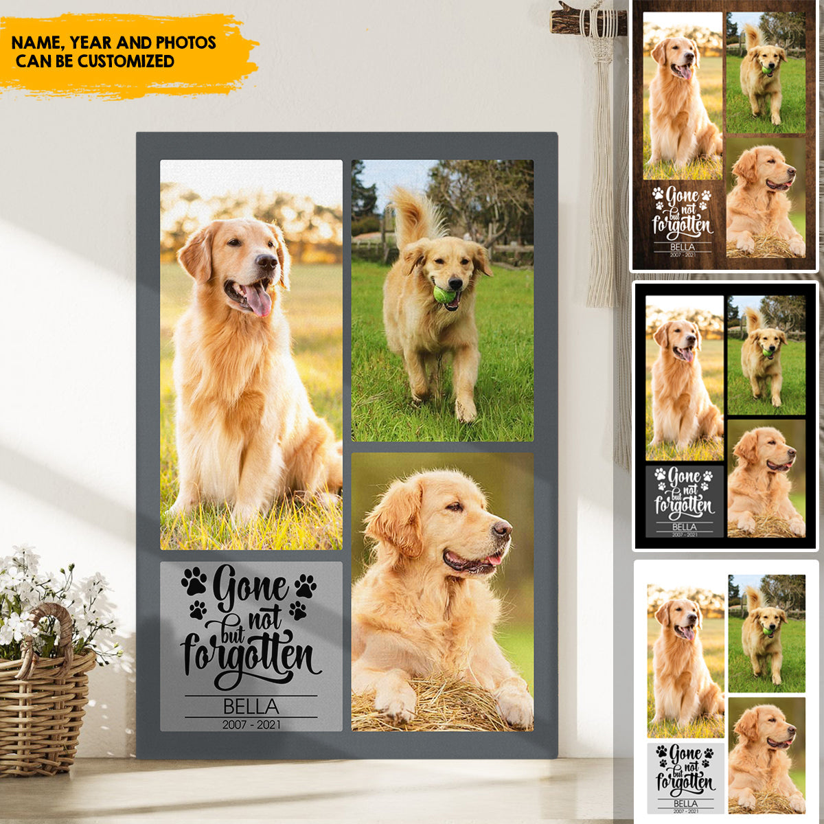 Gone But Not Forgotten - Personalized Pet Memorial Canvas