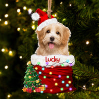 Thumbnail for Personalized Upload Photo Dog Christmas Santa Acrylic Ornament, Customized Holiday Ornament JonxiFon