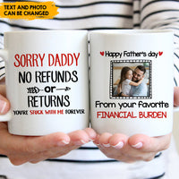 Thumbnail for No Refunds Or Returns - Personalized white mug