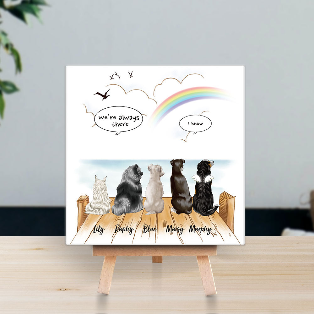 Personalized Pet Memorial Square Stone Album-Dog Cat Loss Gifts-Pet Bereavement Gift-DOG & CAT-Wooden Dock - Jonxifon