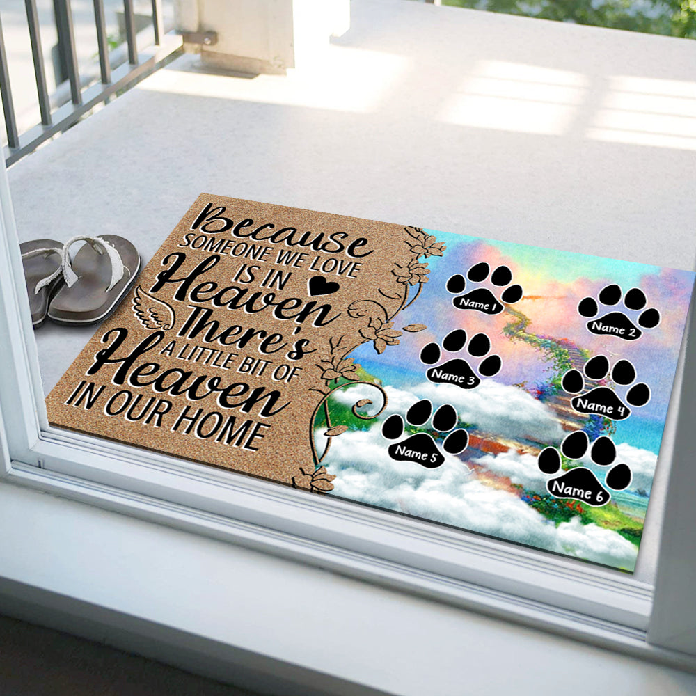 A Little Bit Of Heaven - Personalized Doormat, Memorial Gift For Dog, Cat Lovers - Jonxifon