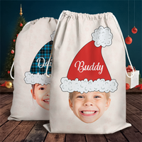 Thumbnail for Custom Santa Hat With Name Photo Christmas Bag, Christmas Gift