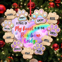 Thumbnail for Piece Of Heart At Rainbow Bridge Dog Cat Loss Of Pet Memorial Personalized Wood Ornament Cutout CHI-YEN