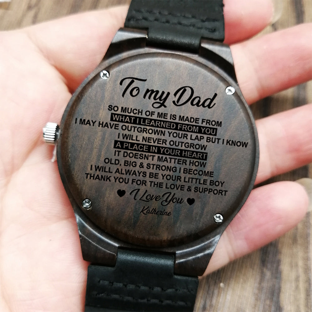 So much of me is made from Dad - Engraved Wood Watch, Men Watch, Father's day