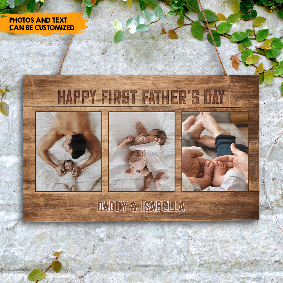 Phuong - Happy First Father's day - Custom Rectangle Wood Sign