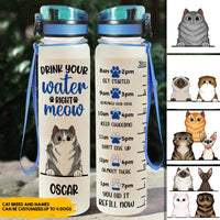 Thumbnail for Drink your meow water - Custom Water Tracker Bottle