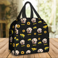 Thumbnail for Personalized Sunflower Upload Face Dog Cat Lunch Bag, Gift For Pet Lovers AI