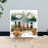 Thumbnail for Personalized Pet Memorial Square Stone Album-Dog Cat Loss Gifts-Pet Bereavement Gift-DOG & CAT-Mountain-hiking - Jonxifon