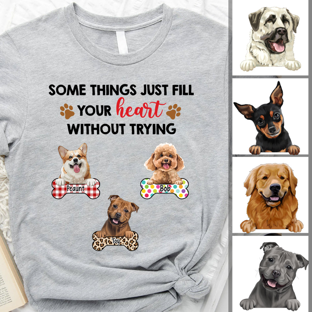 Some Things Just Fill Your Heart - Personalized T-Shirt, Gift For Dog Lovers